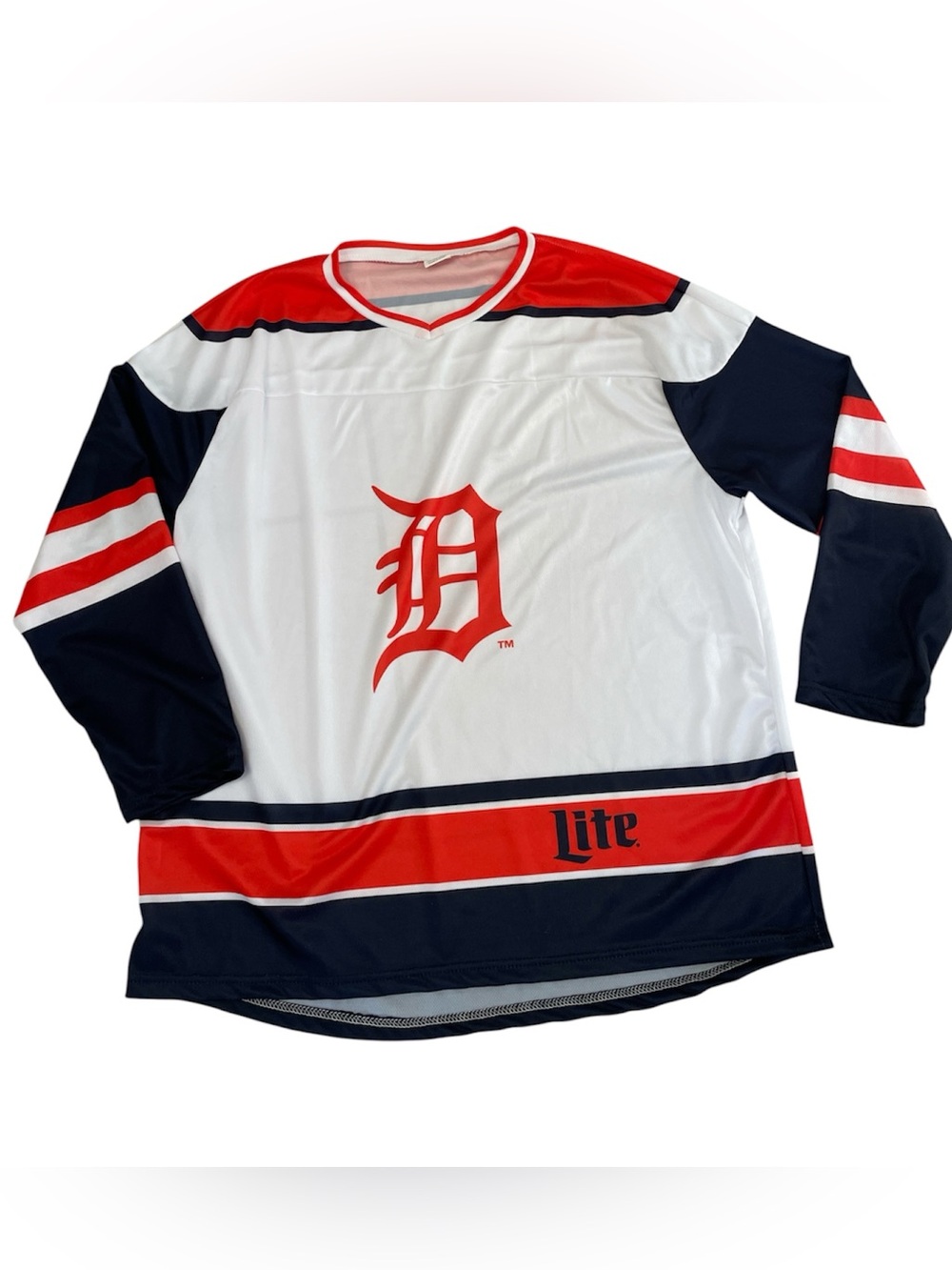 Detroit Tigers Crossover Hockey Jersey Miller Lite Stadium Giveaway Sz XL